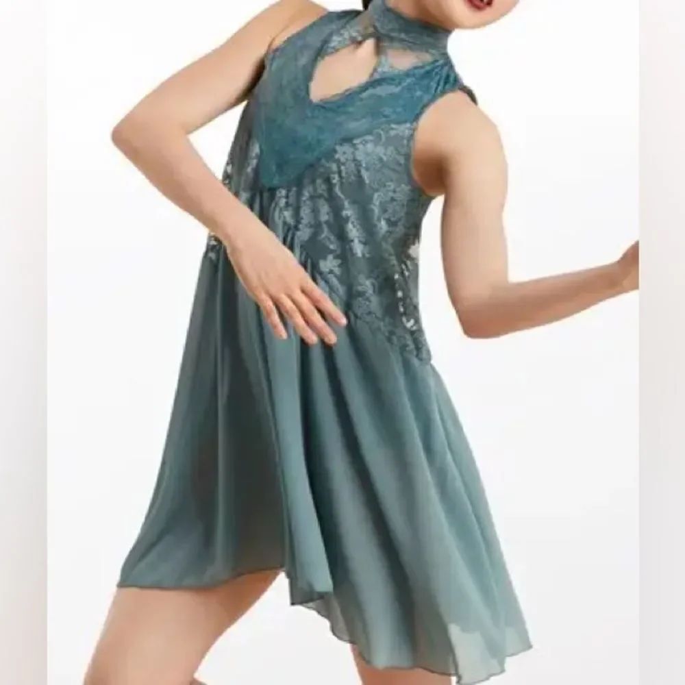 Weissman dance costume lyrical dress leotard green Never Letting Go 10841 LC